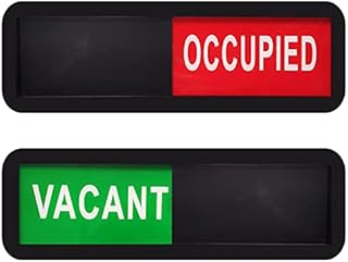 Privacy Door Sign, Occupied & Vacant Door Sign for Business Home Office Stores | 18 x 6 x 0.6 cm cm Acrylic Black, 1 Pack