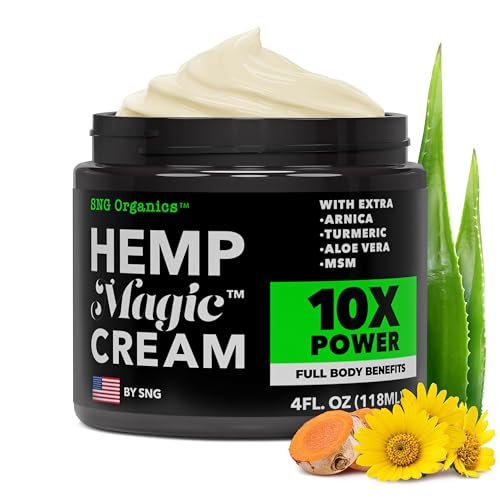 Magic Hemp Cream with Hemp Oil Turmeric Arnica & Menthol Botanical Cream with a Cooling Sensation for Localized Application (4oz)