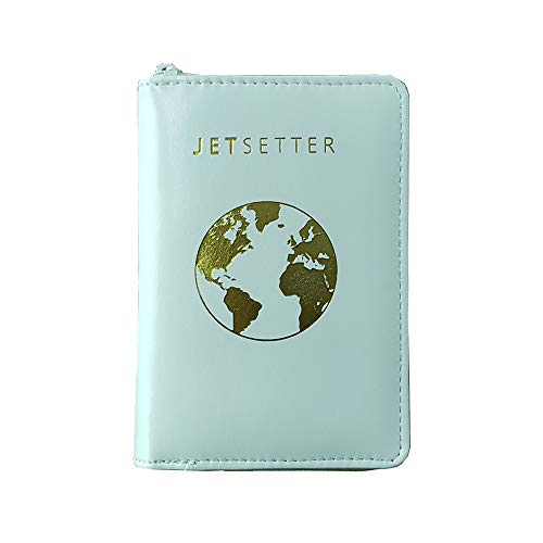 Product Image of the Passport Holder with Unique Zipper Closure - Multiple Colors & Travel Quotes - RFID Blocking Security Travel Wallet - Holder Protector Case for Passports, Cards, Cash and Travel Documents (White)