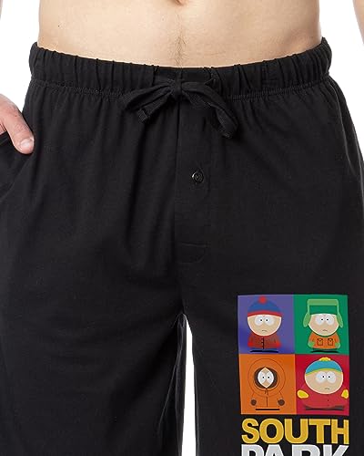 South Park Mens' Square Print Stan Kyle Cartman Kenny Sleep Pajama Shorts for Adults3