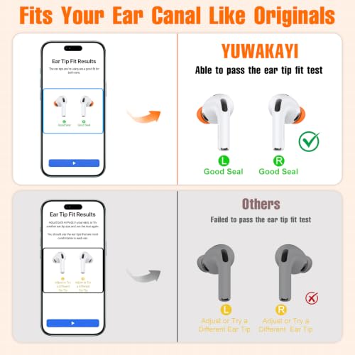 Image of Ear Tips Replacement for AirPod Pro 3 (3 Pairs,S /M /L,Orange)