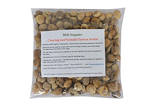 BSD Organics Clearing Nut/Nirmali/Thetran Kottai for Tea, Water Purification and More -250 gram.