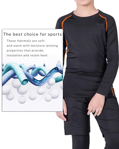 3 Pack Youth Boys & Girls Long Sleeve Compression Shirts Sports Base Layer for Kids Cold Gear2