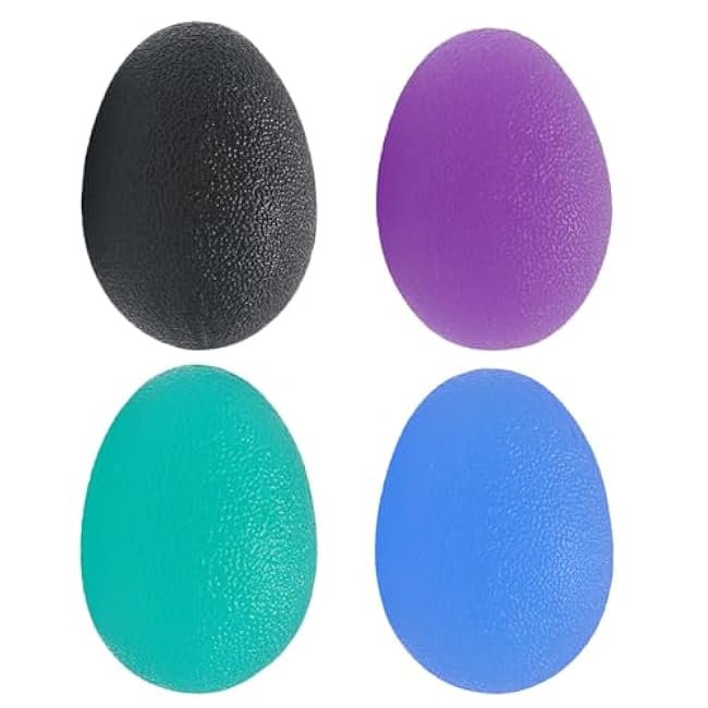 Stress Balls for Adults, Grip Strength Trainers. Squeeze Balls for Hand Therapy Finger Wrist Arthritis Stress Relief Rehab. Exercise Squeezers Grip Strengtheners, Set of 4.