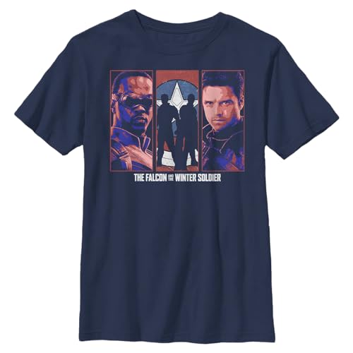 T-shirt Falcon et le Soldat de l'Hiver pour garçon bleu marine taille S