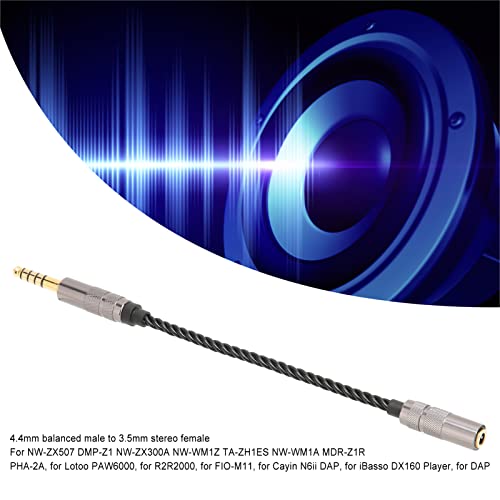 Zunate 4.4mm Balanced Male to 3.5mm Stereo Female Adapter Cord Cable Silver Plated Copper Wire for NW‑ZX507 DMP‑Z1 NW‑ZX300A - Image 3