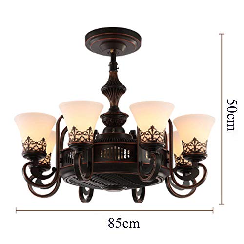 SOLUCKY Modern Steampunk Light Chandelier with Remote Control, Negative Ion Invisible Ceiling Fan Light for Lighting, Fans and Clean Air steampunk buy now online SOLUCKY Modern Steampunk Light Chandelier with Remote Control, Negative Ion Invisible Ceiling Fan Light for Lighting, Fans and Clean Air steampunk buy now online