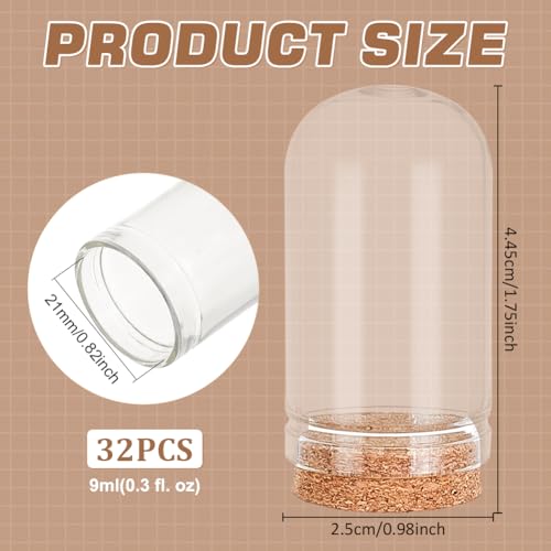 Image of BENECREAT 32 Pack 15ml Glass Jars Bottles Decoration Bottles with Cork Stoppers for Party Favors, Arts, Small Projects and DIY Decorations
