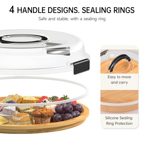 Image of Renmxj Large Round Charcuterie Boards with Lid, Cheese & Serving Tray