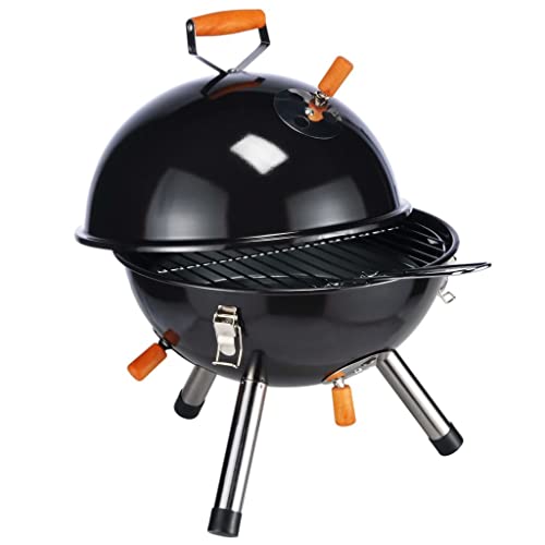 Mini Barbacoa De Carbón Negra - Negro - Hi En Oferta Parrilla Redonda Mini En Negro Parrilla De Picnic Parrilla De Mesa Camping Parilla Picnic - Grill