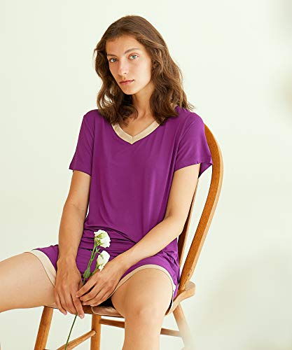 Image of Latuza Women's V-neck Sleepwear Short Sleeve Pajama Set