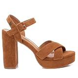 Suela antideslizante Refresh 79958 Sandalia de Vestir de Mujer Camel (Tan), 40 EU (6 UK), talón