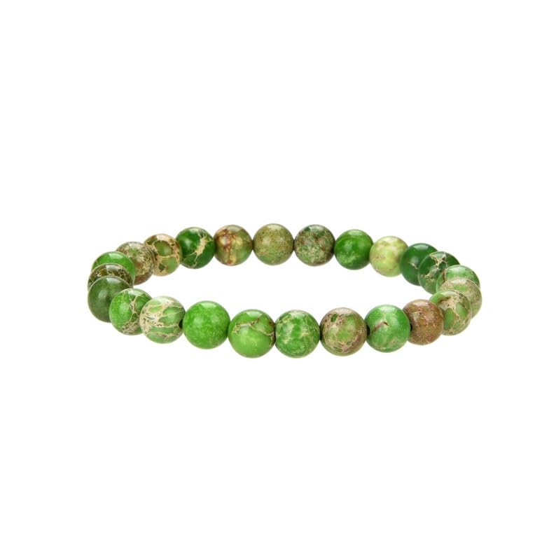 Bracelet jaspe impérial perles 8mm lithothérapie pour homme et femme