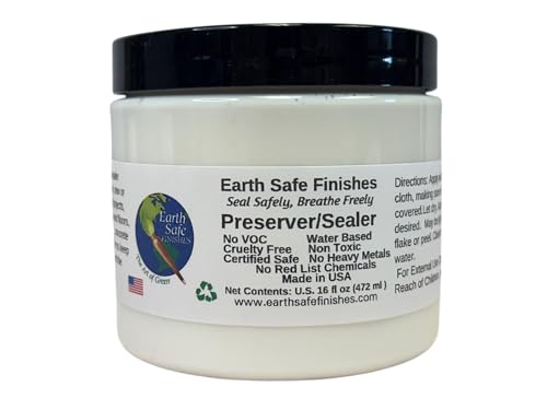 Earth Safe FInishes Preserver Sealer for All Surfaces (Wood, Concrete, Brick, Terra Cotta, etc) Durable, Non Toxic, Non Flammable, No VOC, Made in USA (Preserver/Sealer, 16oz)