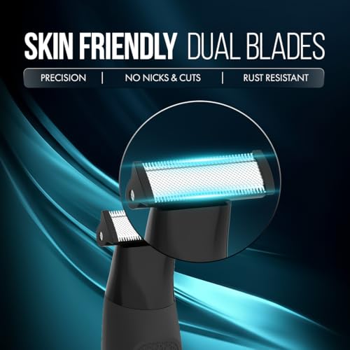 Image of Ikonic Me 6-in-1 Master Stroke Personal Groomer for Men | Beard & Body Trimmer | Dual Blade Technology | 30 Flexible Head | 60 Min Cordless Runtime