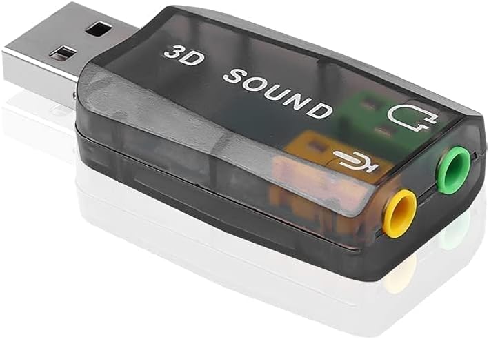 3D Sound 5.1 Channel USB Audio Controller External Sound Card (Integrated 2 Channel) for Computer/PC/Laptop.
