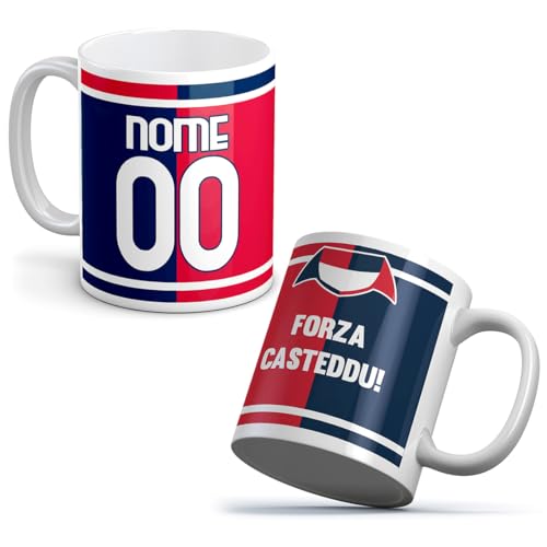 Materiale: Ceramica quickgadget Idea Arredo Casa regalo Tazza Sport in ceramica sport per tifoso calcio Cagliari, personalizzato con Nome e Numero
