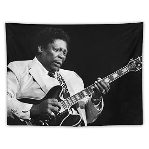 YINI B B King Tapestrys Musicians Artistic Photo Guitar Wall Art Picture Painting Tapestry Polyester Print Tapestries Artworks Bedroom Living Room Decor 30"x40" Cover
