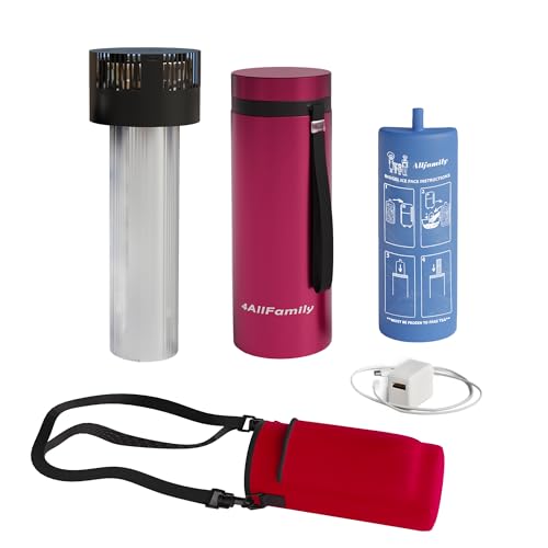 Image of 4ALLFAMILY Voyager AUTO Shut Off USB TSA Medication Cooler Travel Case Keeps Fridge Temp 36F-46F + Biogel Ice Pack |Perfect Medical Cooler Diabetes Insulin Eye Drop Arthritis (Red)