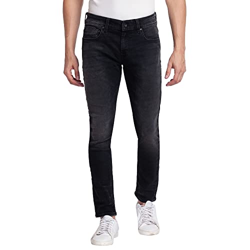 Spykar Slim Fit Black Jeans for Men – Mid Rise Spykar Slim Fit Black Jeans for Men – Mid Rise