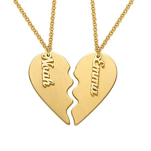 NOUMANDA Stainless Steel Custom Name Heart Necklace Fashion Half Heart Pendant Couple Love Jewelry - Main Image