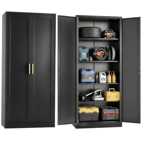 Image of 71 inch Metal Storage Cabinet with 2 Doors, 4 Adjustable Shelves