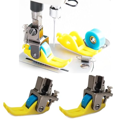 2PCS Roller Presser Foot plástico resistente para máquina de coser miniatura 1