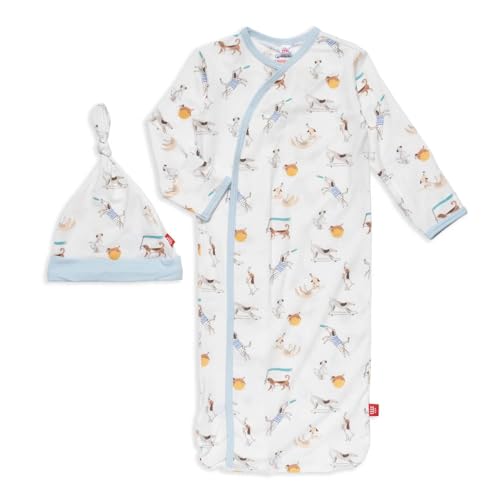 Image of Magnetic Me Modal Newborn Sleeper Gown & Hat Set | Silky Soft Modal Fabric Sleep Sack