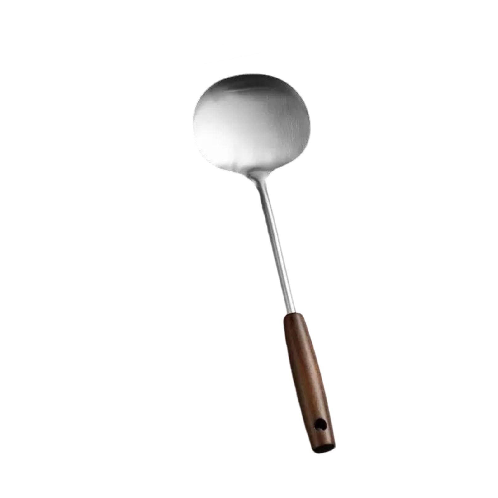XuQiZZpp Multipurpose Heavy Duty Food Grade Stainless Steel Kitchen Shovel Spatula With Nonslip Heatproof Wooden Grip Design