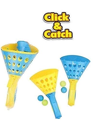 Toy Centre Pop & Catch Ball Play Fun for Boys & Girls | Click and Catch Twin Two Balls Game Indoor Outdoor Game Toys Set for Kids