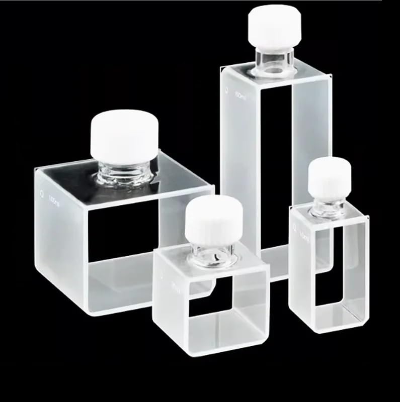 1 cuvetta quadrata in quarzo con bocca a vite - Serbatoio for campioni resistente ai raggi U-V, agli acidi e agli alcali for uso in laboratorio(50mm 100ml)