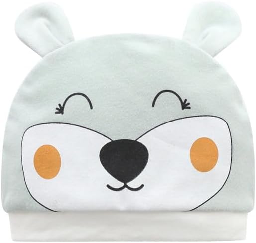 Baby Cotton Cap for All Seasons | Soft & Breathable Newborn Cap | Cute Animal Print | Unisex Baby Hat | Pack of 1