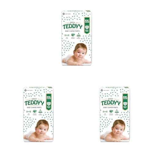 Image of TEDDYY Easy Baby XXL Size Diaper Pant Style | 42 Count (Double Extra Large) | 15-25 kgs (Pack of 3) | Long Protection Hours | Anti-Bacterial | Airy Breathable Fit | Rapid Soaker Channels & Wetness Indicator