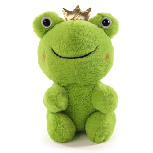 Auroriel Nähen Sie Wunderschönes Frosch Plüschtier 23 cm Süßer Grüner Stoff Weiches Frosch Stofftier Plüschtiere Geburtstag Für Mädchen Jungen Taufe Geburtstag Weihnachten Babyparty