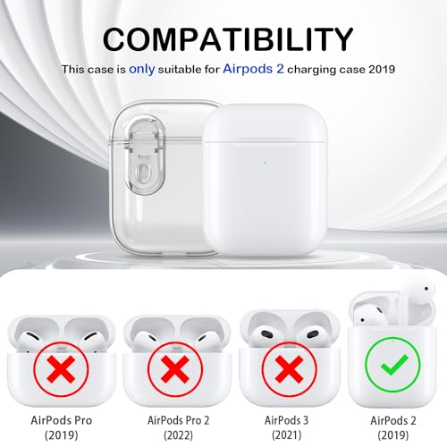 Image of for Airpod Case with Cleaner Kit, Crystal Clear Cover | Highly Transparent Anti-Yellowing TPU,Shockproof,Scratch-Resistant,Travel-Ready Keychain Cover for Work,Gym&Daily,white
