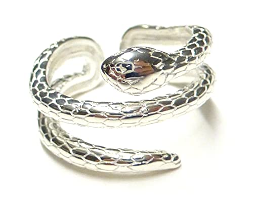 Anillo abierto de serpiente de plata, tamaño 54 - 17,2, tamaño variable, plata de ley, regalo, joya para mujer Cover