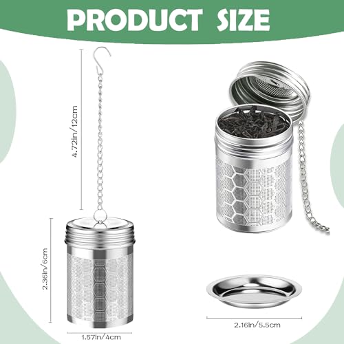 2 Pack Stainless Steel Tea Infusers, Extra Fine Mesh Strainers with Drip Trays, Brew Loose Tea - Image 4