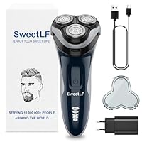 SweetLF Rasierer Herren Elektrisch, Nass- und Trockenrasierer mit IPX7-Technologie elektrischer, 4D-Drehköpfen & LED-Display Elektrorasierer Herren