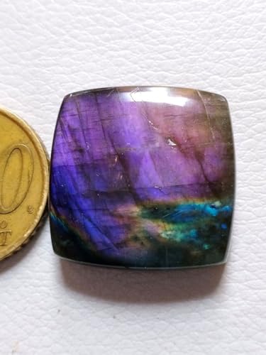 Labradorite violette naturelle en forme de coussin 25mm, pierre d'émotion - 2