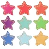 Penitue 108 Stück Bunte Papierstern Ausschnitte mit 120 Klebepunkten, 9 cm Großes Mehrfarbiges Papierstern Konfetti für Pinnwände Bastelarbeiten Wand und Kreidetafel Dekoration