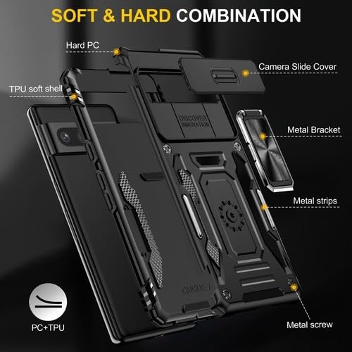 Coque silicone Google Pixel 10 Pro rigide bleu clair avec support dos - 2