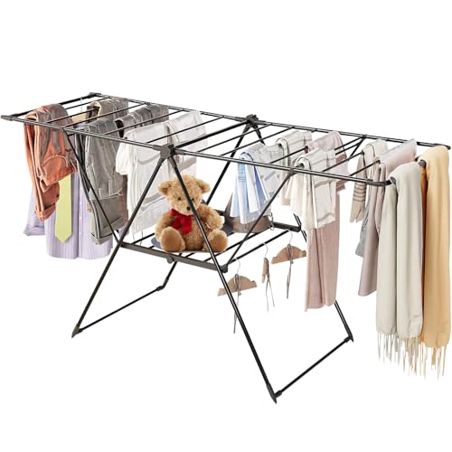 Reviews de Tubular para Ropa , tabla con los diez mejores. 42 MCSWSEE Tendedero de Ropa Plegable de 2 Niveles, Perchero Metálico para Ropa Sucia, Plegable, para Pantalones, Playeras, Toallas y Ropa Interior