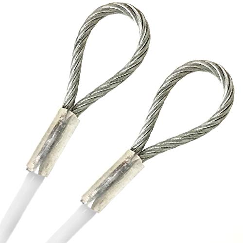 PHAT, White Vinyl Coated 4.76mm (3/16 inch) Braided Steel Security Cable Double Looped Ended (16 inches, White)
