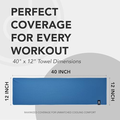 Microfiber Cooling Towels for Neck and Face - 4 Pack 40x12” Mesh Quick Dry Gym Towels for Working Out with Waterproof Bag and Carabiner - Sweat Rag for Gym, Sports, Outdoor Activities