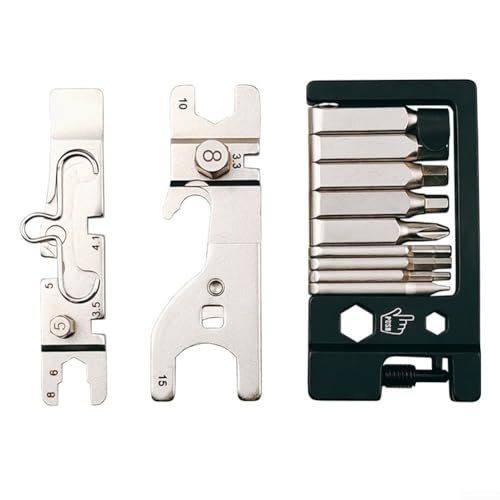 Juego de herramientas plegables para reparación de bicicletas con extracción de cadena y herramientas de ajuste de radios