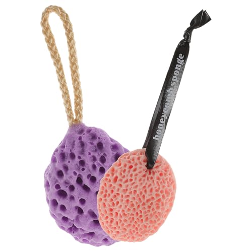 EXCEART 2piezas Esponja de Baño Corporal con Diseño de Panal Esponja Natural para Limpieza Adultos Duradera y Práctica con Cuerda para Colgar para Exfoliación y Cuidado Diario