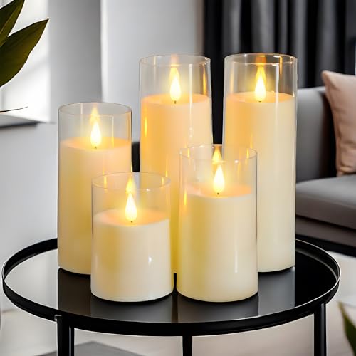 Image of Flameless Candles with Remote, 3-Pack Battery Candles, 3x4 /5 /6 Inches, White, LED Flickering Light, Acrylic Material, Safe for Kids and Pets, Perfect for Home Decor, Events, and Holiday Occasions