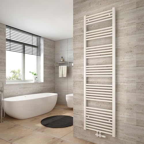 Heilmetz Weiß BadHeizkörper 50 x 180 cm Handtuchtrockner Bad-Heizkörper Handtuchheizkörper Mittelanschluss Heizung 739 Watt Leistung Handtuchwärmer