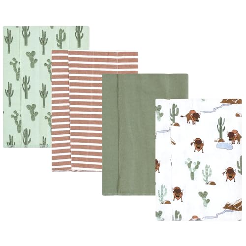Image of Hudson Baby Unisex Baby Cotton Poly Flannel Burp Cloths, Wilderness 4 Pack, One Size