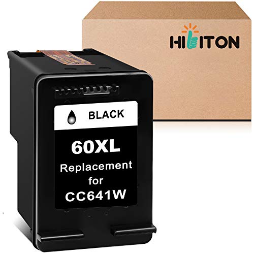 HibiTon Remanufactured Ink Cartridge Replacement for HP 60XL 60 HP60 Black for PhotoSmart C4700 C4795 C4600 C4680 C4780 D110a Envy 100 120 114 DeskJet F4580 F4235 F2430 F4400 Printer Tray, 1-Pack